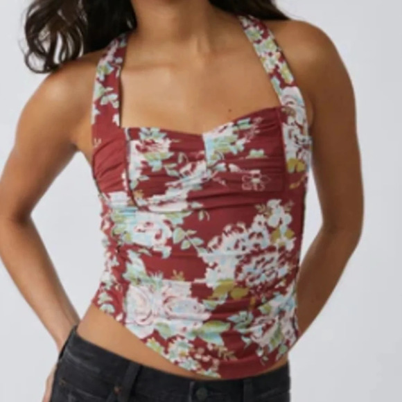 Free‎ People Ginger Snap Floral Top Women’s XS - Picture 1 of 7